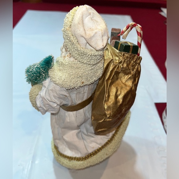 Possible Dreams SANTA 1987 Clothtiques 10#Old World White Gold TOY sack  713036 - Picture 2 of 16